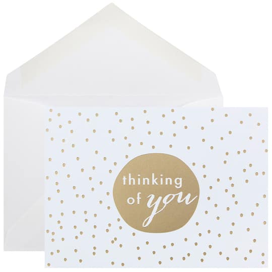 JAM Paper A1 White & Gold Dots Blank Greeting Cards & Envelopes, 10ct.